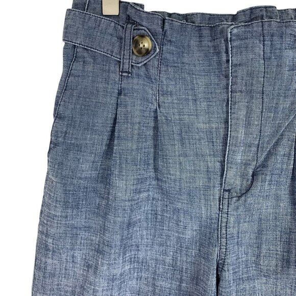 high waisted chambray blue pants tapered leg size 4 - Picture 6 of 9
